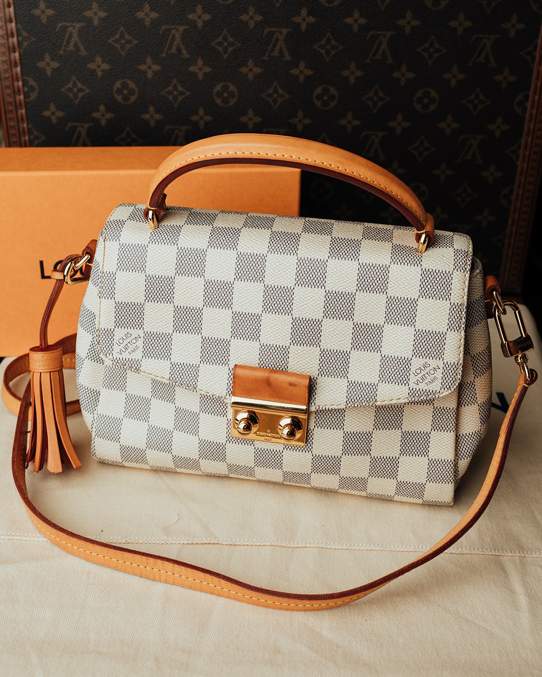 Bolsa Louis Vuitton Croisette Damier Azul Canvas