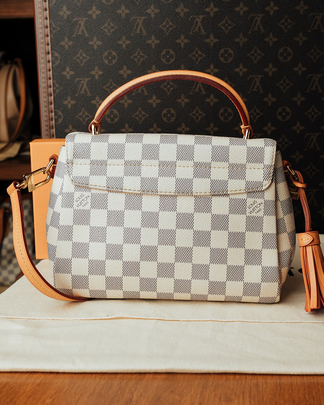 Bolsa Louis Vuitton Croisette Damier Azul Canvas